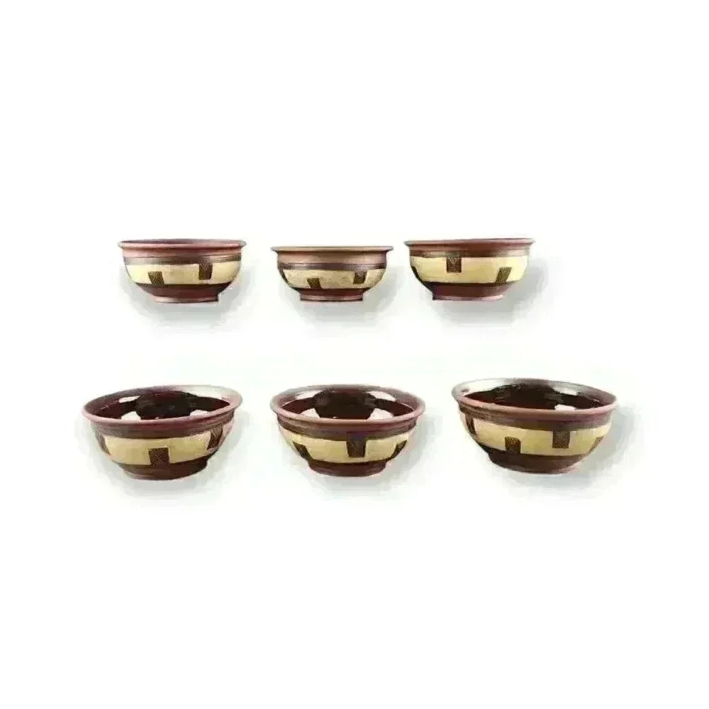 Hand Thrown Art Pottery Soup Tureen & Bowls Gabane, Botswana African Tribal Art - Picture 10 of 11